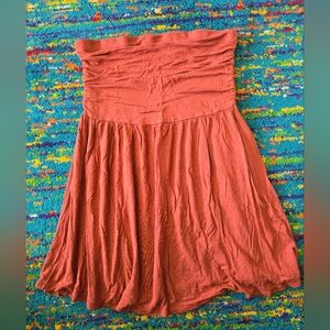 Mossimo Strapless Tube‎ top With Flowy Botto Rust Color Size MD